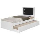 Cama Bibox Solteiro Barcelona Branco E Preto Com Colchões
