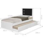 Cama Bibox Solteiro Barcelona Branco E Preto Com Colchões