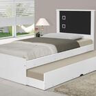 Cama Bibox Solteiro Barcelona Branco E Preto Com Colchões