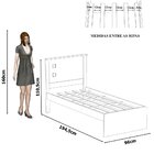Cama Bibox Solteiro Barcelona Off White/madeira - Tebarrot