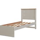 Cama Bibox Solteiro Barcelona Off White/madeira - Tebarrot