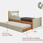 Cama Bibox Solteiro Elza Verde/nature Com Proteção Lateral E