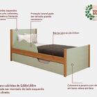 Cama Bibox Solteiro Elza Verde/nature Com Proteção Lateral E