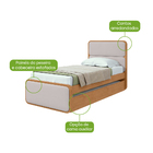 Cama Bibox Solteiro Loop - Lopas Amendoa Clean-off White