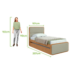 Cama Bibox Solteiro Loop - Lopas Amendoa Clean-salvia