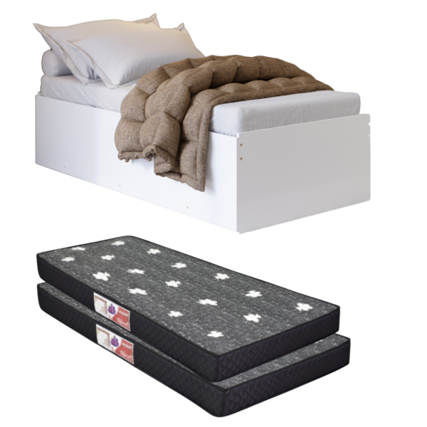Cama Bicama Auxiliar Vira Casal 2 Colchão Solteiro Matrix Bra