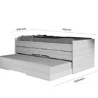 Cama Bicama Quarto Solteiro Juliette Com Auxiliar E Gavetas