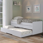 Cama Bicama Quarto Solteiro Juliette Com Auxiliar E Gavetas