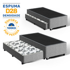 Cama Box + Auxiliar De Espuma Bicama Unique Solteiro 88 cm