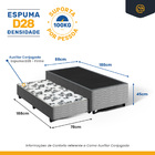 Cama Box + Auxiliar De Espuma Bicama Unique Solteiro 88 cm