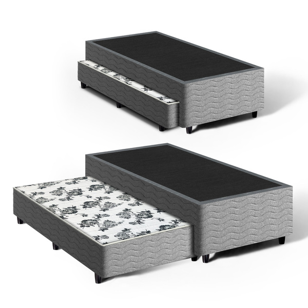 Cama Box + Auxiliar De Molas Bicama Unique Solteiro 88 cm
