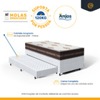 Cama Box + Auxiliar Solteiro + Colchão Anjos De Molas 88 cm