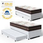 Cama Box + Auxiliar Solteiro + Colchão Anjos De Molas 88 cm