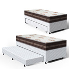 Cama Box + Auxiliar Solteiro + Colchão Anjos De Molas 88 cm