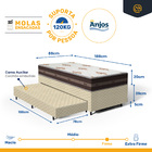 Cama Box + Auxiliar Solteiro + Colchão Anjos De Molas 88 cm