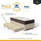 Cama Box + Auxiliar Solteiro + Colchão Anjos De Molas 88 cm