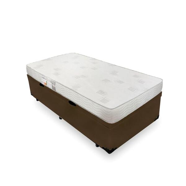 Cama Box + Baú Solteiro + Colchão Ortobom De Espuma D23 - Lig