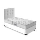 Cama Box + Cabeceira Cassis Branca E Colchão D33 Solteiro - P