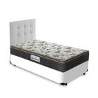 Cama Box + Cabeceira Cassis Branca E Colchão D45 Solteiro - P