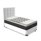 Cama Box + Cabeceira Cassis Branca E Colchão De Molas Ensacad