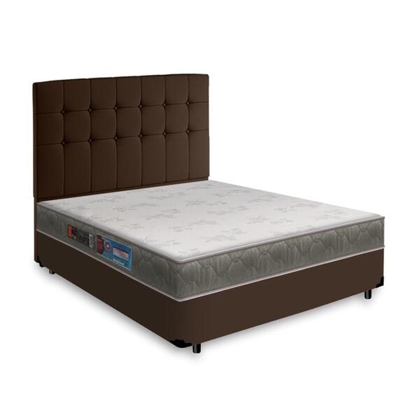 Cama Box + Cabeceira Cassis E Colchão Casal - Castor Sleep Max ...