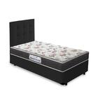 Cama Box + Cabeceira Cassis Preta E Colchão D45 Solteiro - Pr