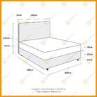 Cama Box + Cabeceira E Colchão Casal 138x188x65cm Marrom