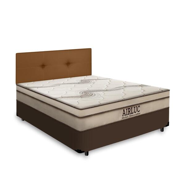 Cama Box + Cabeceira Iris E Colchão Casal Gazin Airluc 138cm