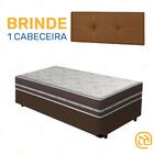 Cama Box + Cabeceira Painel Iris + Colchão De Solteiro Classi