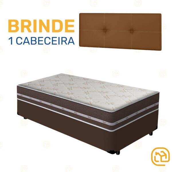 Cama Box + Cabeceira Painel Iris + Colchão De Solteiro Classi