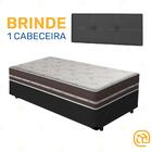 Cama Box + Cabeceira Painel Iris + Colchão De Solteiro Classi