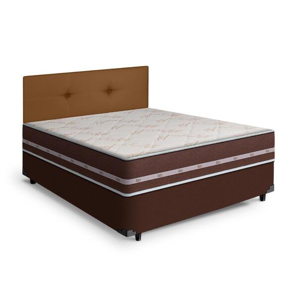 Cama Box + Cabeceira Painel Iris + Colchão Viúva Classic Supe