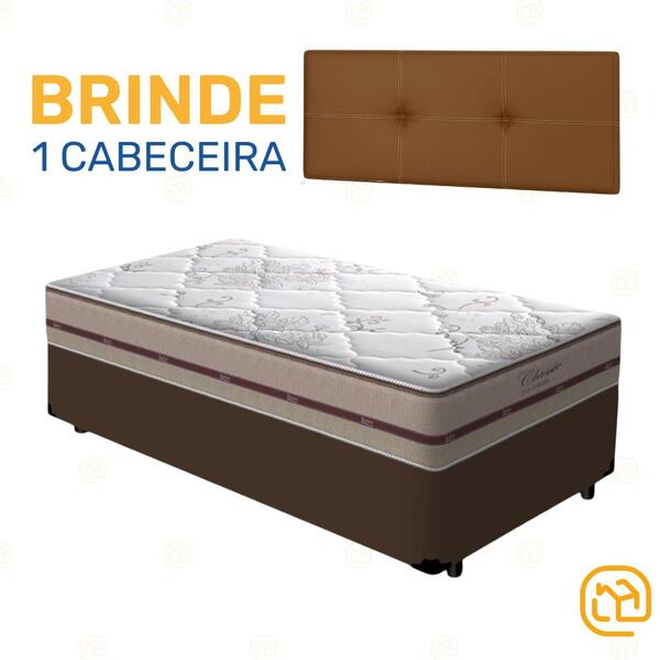 Cama Box + Cabeceira Painel Iris E Colchão De Solteiro - Clas