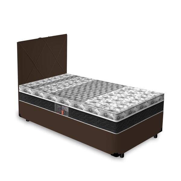Cama Box + Cabeceira Provença E Colchão Solteiro - Castor - C