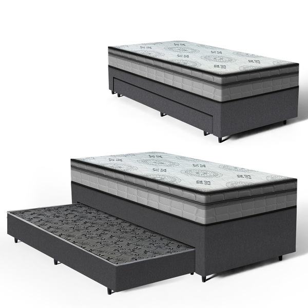 Cama Box + Colchão Anjos De Espuma D33 Pillow In Ortosleep +