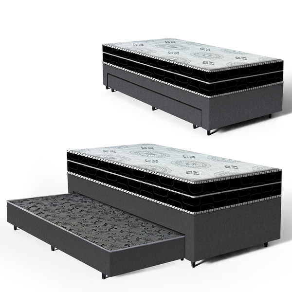 Cama Box + Colchão Anjos De Espuma D45 Pillow In Ortoconfort