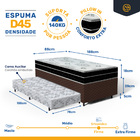Cama Box + Colchao Anjos De Espuma D45 Pillow In Ortoconfort