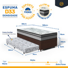 Cama Box + Colchão Anjos Espuma D33 Pillow In Ortosleep + Aux