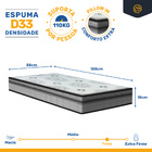 Cama Box + Colchão Anjos Espuma D33 Pillow In Ortosleep + Aux