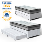 Cama Box + Colchao Anjos Espuma D33 Pillow In Ortosleep + Aux