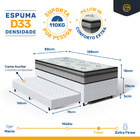 Cama Box + Colchao Anjos Espuma D33 Pillow In Ortosleep + Aux