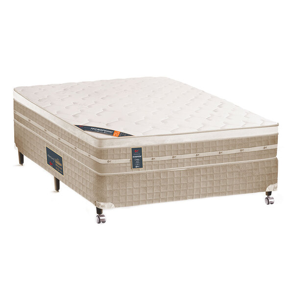 Cama Box + Colchão Casal Castor Premium Tecnopedic One Face B
