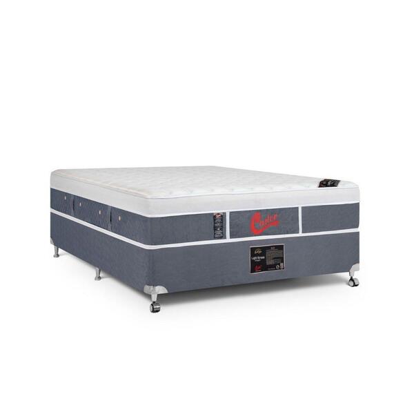 Cama Box + Colchão Castor Casal Plush Light Stress  One Face