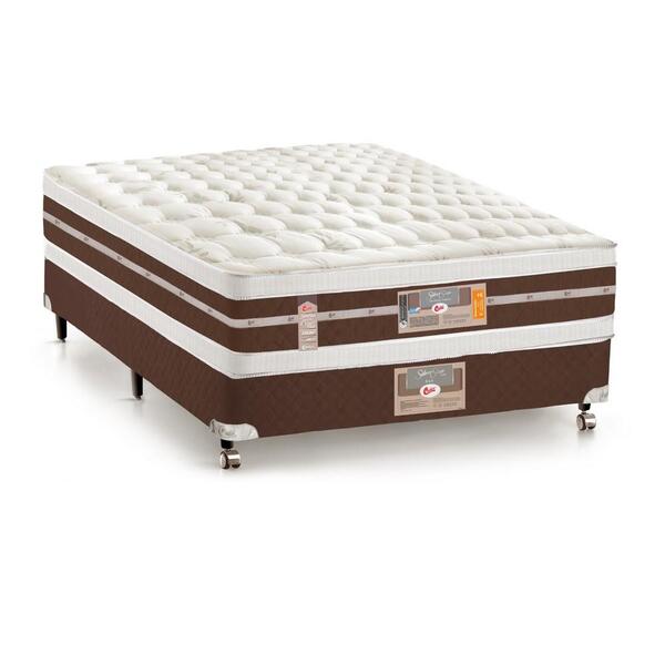 Cama Box + Colchão Castor Casal Silver Star Air Double Face H