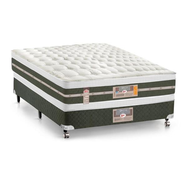 Cama Box + Colchão Castor Casal Silver Star Air Double Face T