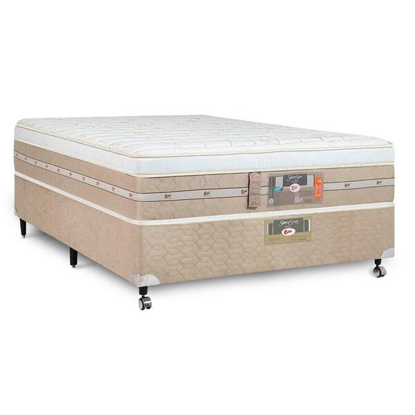 Cama Box + Colchão Castor Casal Silver Star Air One Face Pock