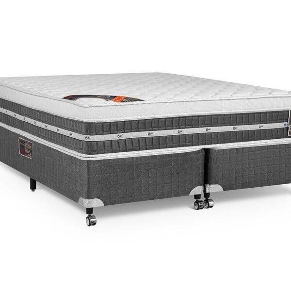 Cama Box + Colchão Castor King Premium Gel One Face Pocket 19