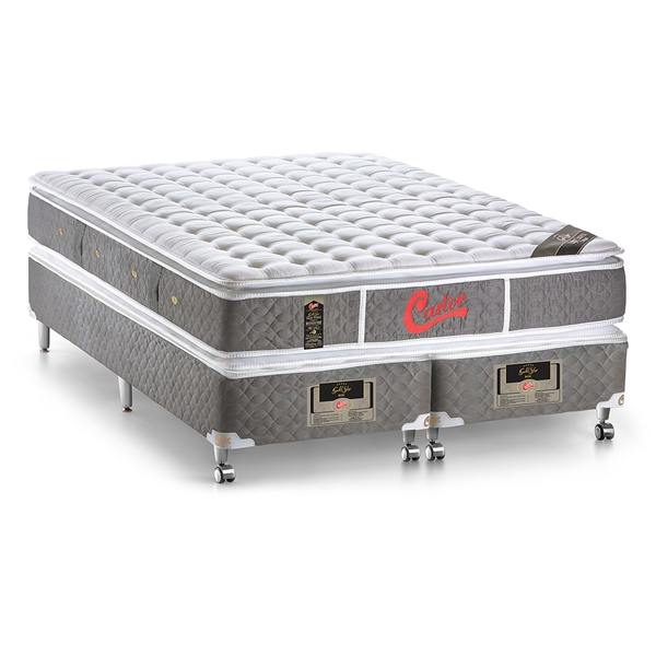 Cama Box + Colchão Castor Queen Gold Star Light Stress Double