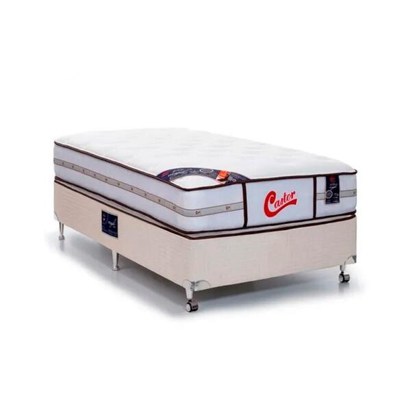 Cama Box + Colchão Castor Solteiro Vitagel Classic Double Fac