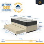 Cama Box + Colchão De D33 Iso 3000 Gazin + Auxiliar De Espuma